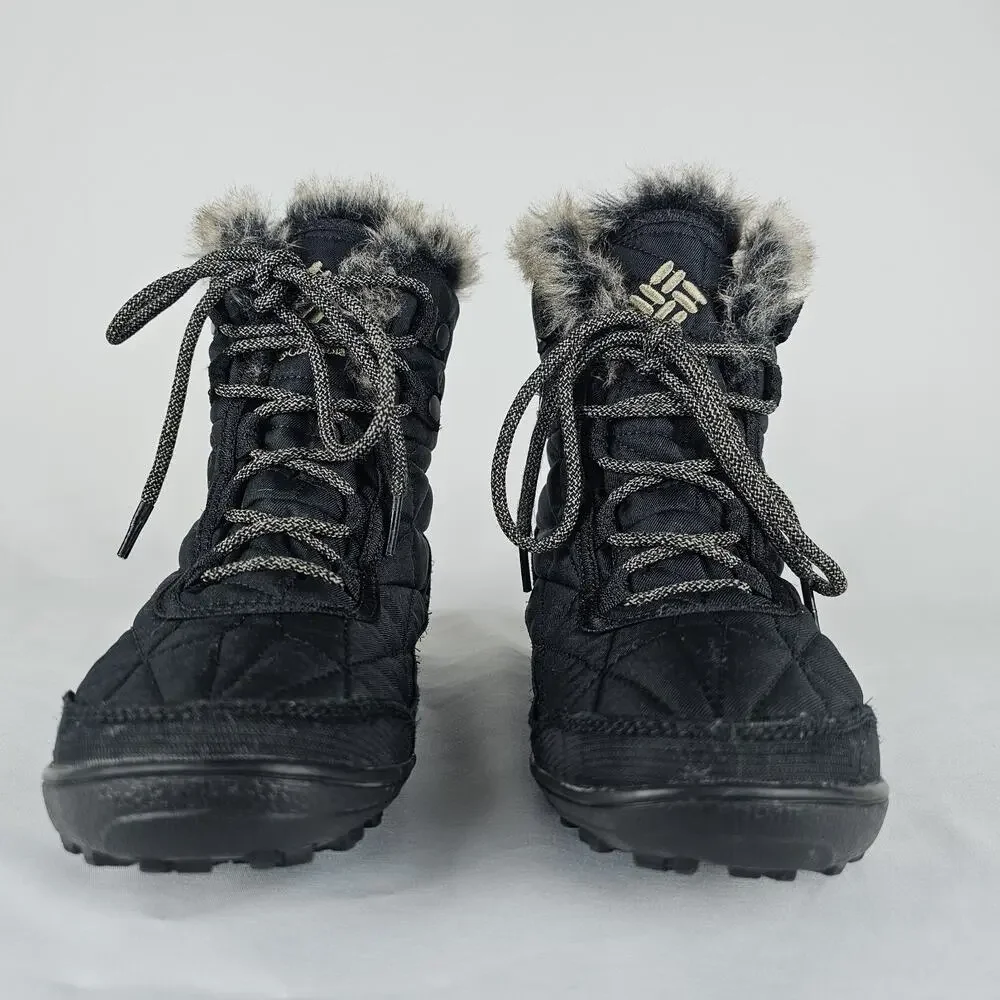 Columbia Minx Shorty III Women's Boots Size 6.5 Wide Black Waterproof BL5961-010